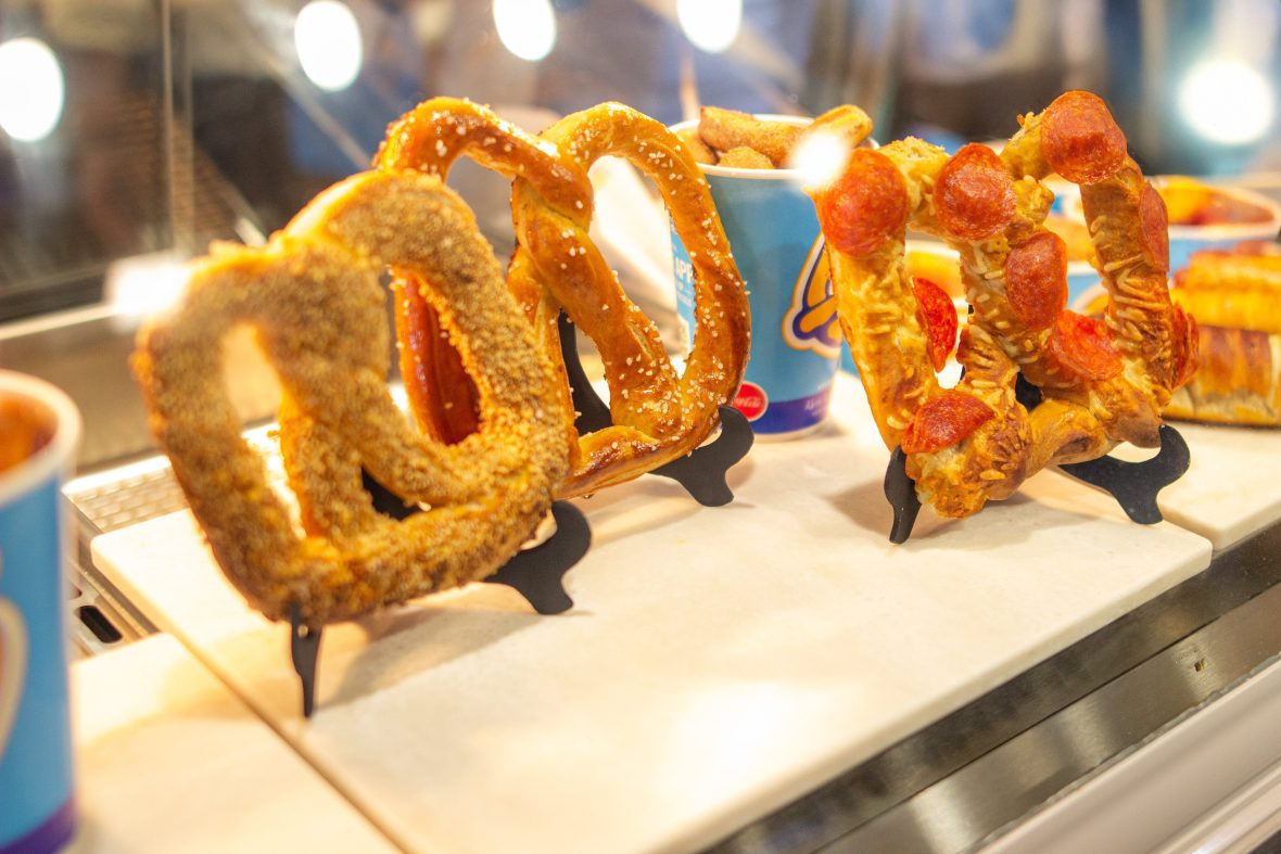 variety of pretzels on display